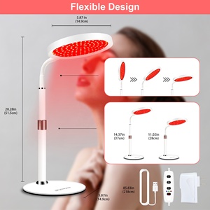 Lampe de table circulaire pour photothérapie faciale complète du corps et de la femme 660nm projecteur à lumière rouge produit de beauté et de soins personnels - Product Image 4