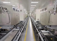 Transportador de Palets de Aluminio de Doble Velocidad con Banda de Acero Inoxidable, Velocidad Ajustable Ascendente y Descendente, Línea de Ensamblaje en Bucle