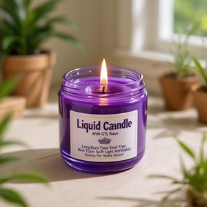 Bougie liquide avec base GTL, longue durée de combustion, sans suie, non toxique, lumière douce, rechargeable, parfumée, pour la décoration de la maison - Product Image 3