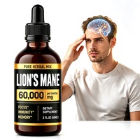 Gouttes liquides de champignon Lion's Mane 60mL 60000mg, favorise la stimulation cérébrale, la concentration et l'immunité, prêt à être expédié
