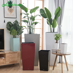 Pots hauts légers Leizisure pour décoration intérieure, grands pots à fleurs en plastique auto-arrosants - Product Image 2