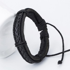 Wholesale Multilayer Leather Bracelet <strong>Gelang</strong> Kulit Vintage Punk Wristband <strong>Bangle</strong> Handmade Braided Leather Bracelet for Men - Product Image 3