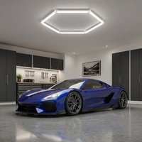 Barre lumineuse LED 5 hexagones en nid d'abeille pour produits de detailing automobile, station de lavage, plafond de garage, éclairage LED pour l'entretien des voitures