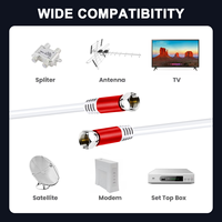 Cable Coaxial RG6 de 3FT/6FT con Conector Tipo F, Revestimiento de PVC, para HDTV, Internet de Alta Velocidad, TV Digital y Satélite