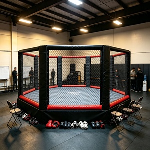 Octogone <span class=keywords><strong>de</strong></span> MMA pliable, cage <span class=keywords><strong>de</strong></span> boxe portable pour événements, arène d'entraînement <span class=keywords><strong>de</strong></span> arts martiaux robuste, cage <span class=keywords><strong>de</strong></span> couleur personnalisée - Product Image 1