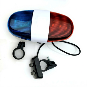 Lampe d'avertissement pour vélo, sonnette clignotante rouge et bleue, alimentée par batterie, montable sur casque de VTT, légère, en plastique, incluse - Product Image 1