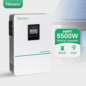 Terinedy HE200-4200 3.6KW/5.5KW ตัวควบคุมการชาร์จพลังงานแสงอาทิตย์แบบไฮบริดเฟสเดียวพร้อมจอ LCD ระบบ MPPT ประสิทธิภาพ 99.5% รุ่น HE200-4200 Hi - Product Image 1