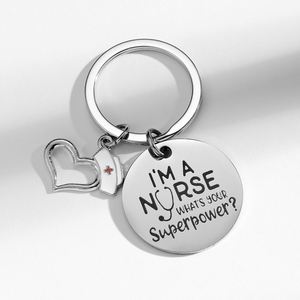 Porte-clés en acier inoxydable en promotion, cadeaux pour infirmières, porte-clés « Je suis une infirmière » - Product Image 3