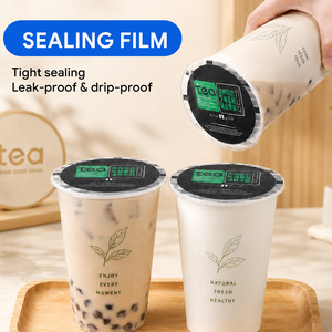 Custom Logo Transparent PP Sealing Roll Film Food Grade for Bubble Tea Milk Tea Juice <b>Paper</b> Plastic Cup - Product Image 5
