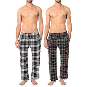 Pantalon de pyjama en flanelle à carreaux, doux et personnalisé pour hommes, vente en gros - Product Image 3
