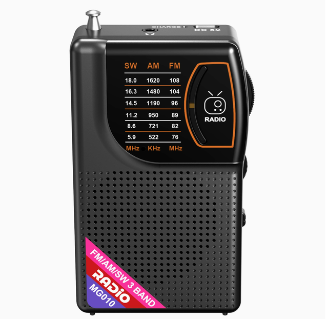 New Cross-border Portable Mini Radio Multi-band FM/AM/SW 5V Rechargeable Outdoor Charging Radio for Seniors