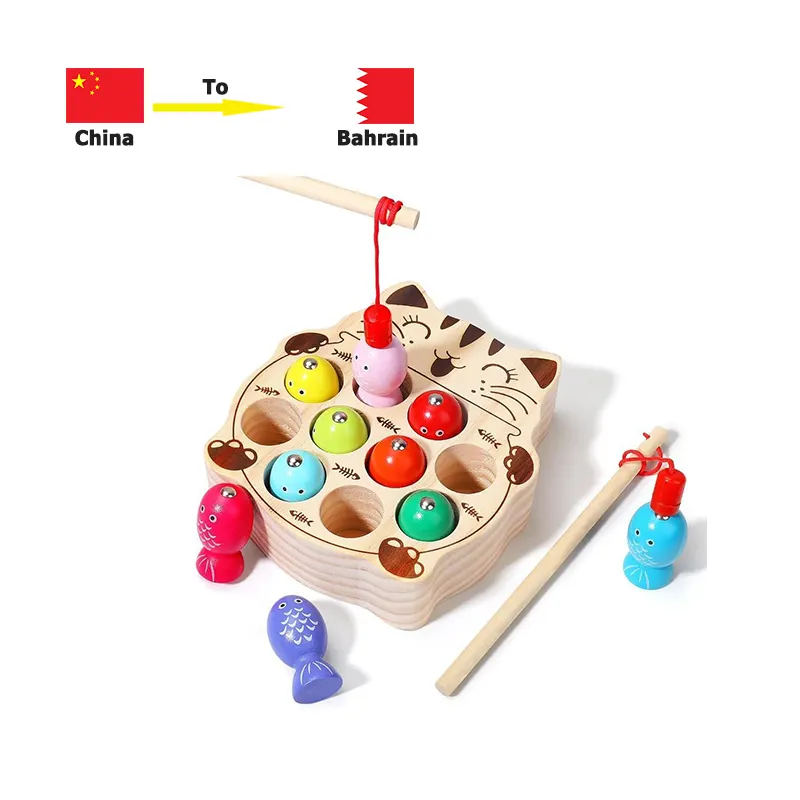 ईस्ट मैग्नेटिक लकड़ी के मछली पकड़ने के खेल खिलौने डीडीपी डोर टू डोर चीन बिक्री के लिए बहरीन के लिए शिपिंग
