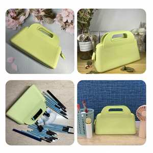 Bolsa de Maquillaje de Silicona Impermeable de Gran Capacidad para Mujer, con Cierre, Resistente al Desgaste, para Brochas de Maquillaje y Monedas, en Oferta - Product Image 2