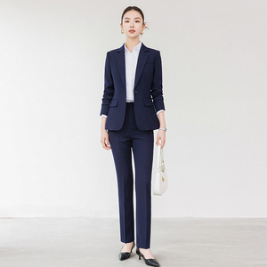 Gray Women's Suit Set Full Sleeve Polyester Anti-Wrinkle Spring Elegant Office Wear - Product Image 4