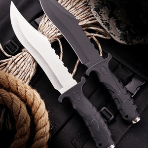 Chiến Thuật Dao Cạo Săn Bắn Anodized Lưỡi Dao Sắc Nét Màu Đen Oxit Cố Định Nhựa PP ABS Cao Su Xử Lý Glass Breaker Bushcraft Dao - Product Image 3