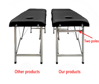Haute qualité en acier inoxydable pliable Salon cils lit Offre Spéciale meubles chambre hôtel utilisation Durable métal Massage Bede Table