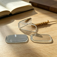 Cadeaux promotionnels, support de téléphone portable universel avec logo imprimé, transparent, en matériau ABS, anti-vibration, avec miroir