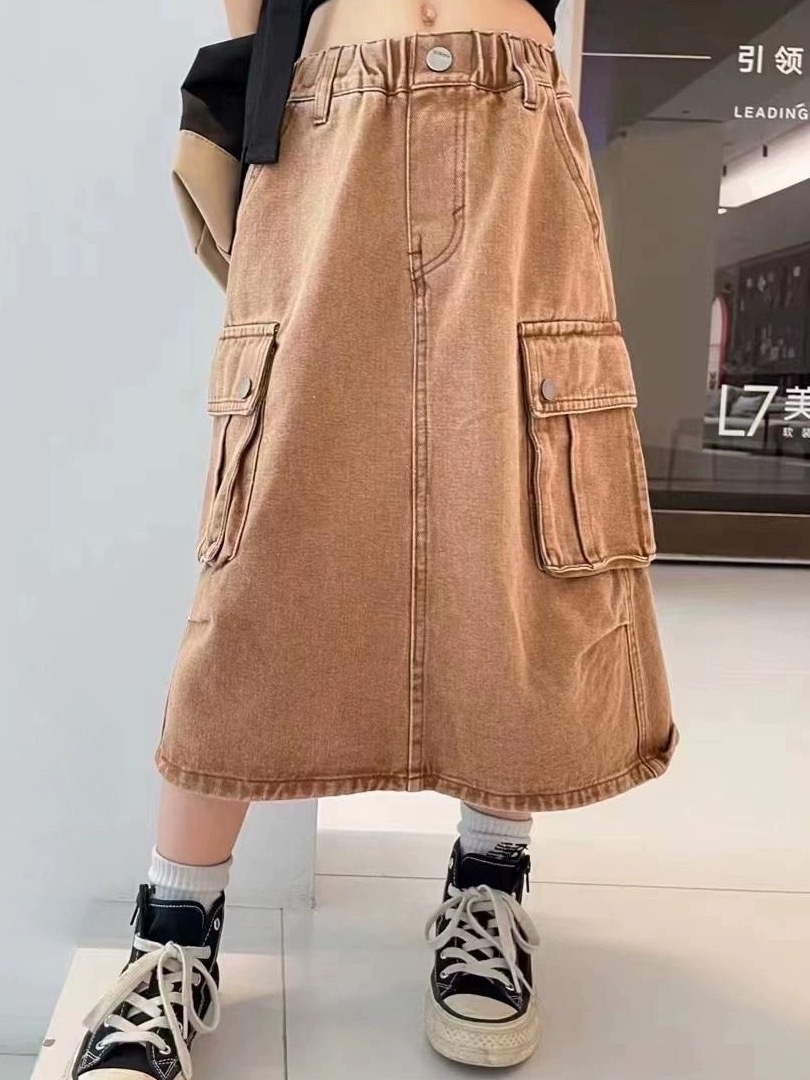 RANCLIC Slit cargo trench skirt ブラウン RANCLIC Slit cargo