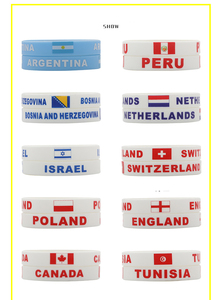 Cadeaux de promotion Bracelet <span class=keywords><strong>en</strong></span> caoutchouc de silicone souple Venezuela <span class=keywords><strong>Islande</strong></span> Côte d'Ivoire Suède Angleterre USA Qatar Pays Drapeau Bracelet - Product Image 5