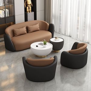 Conjunto de Sofá Curvo Moderno de Tela, Tapizado, para Sala de Estar, Sillones, Asientos para Recepción - Product Image 1