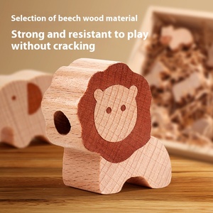 Wholesale Montessori Wood Early Educational Animals Blocks Beads String Wearing Games Cartoon Animal Rope Wooden Toys for Kids - Product Image 4