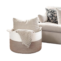 Youngshoots couverture panier salon Extra Large panier de rangement tissé coton corde panier à linge pour enfants jouets chaussures
