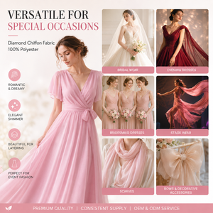 Tessuto Chiffon Classico Moderno Organico Trasparente Morbido <span class=keywords><strong>Lucido</strong></span> Leggero 70g 100% Poliestere per Abiti Formali Costumi Camicette Gonne - Product Image 2