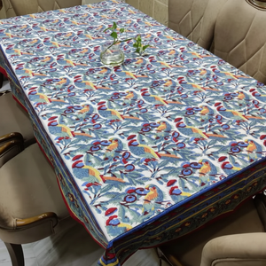 Fabriqué à la main élégant 100% coton Floral Design Rectangle nappe traditionnel Artisan main bloc imprimé à la main couverture de Table - Product Image 1