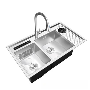 Đen Thông Minh Bồn Rửa Nhà Bếp SUS304 Trung Quốc đa chức năng nano siêu âm bồn rửa nhà bếp với vòi nước - Product Image 1