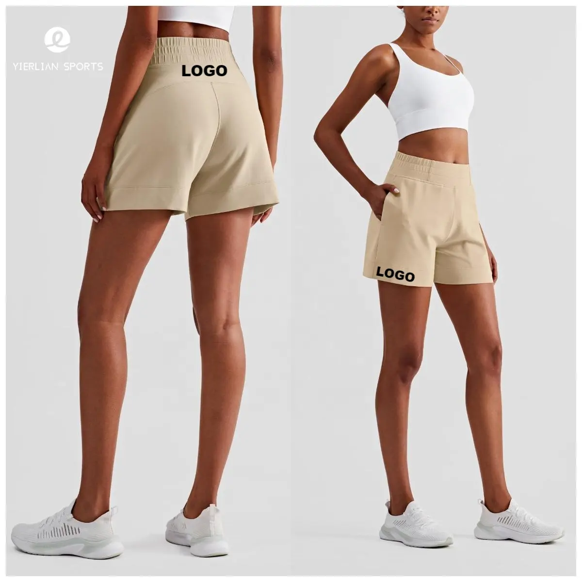 2022 Custom Lulu High Waist Quick Dry Nylon Fashion Casual Yoga Running Women Sport Yoga Shorts Pants