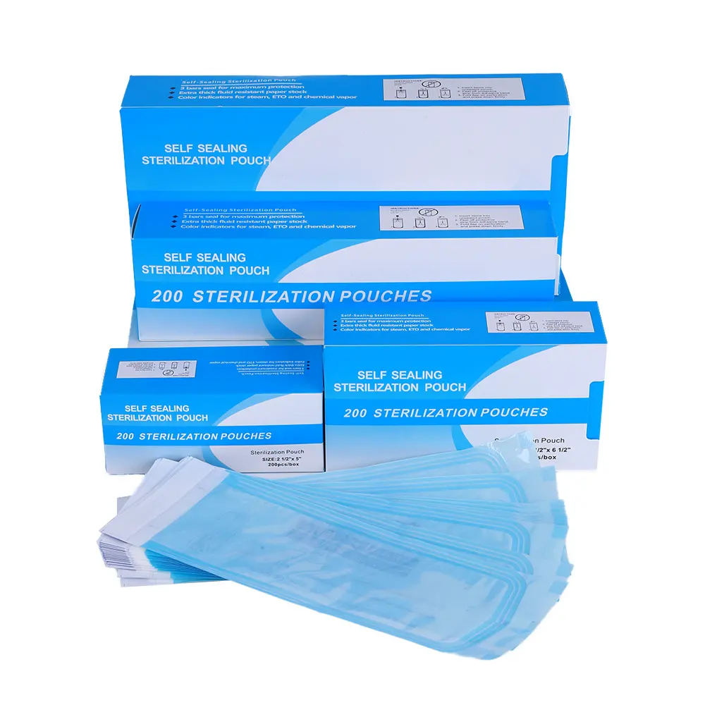 Self Sealing sterilization packaging pouches Roll Sterilizer Pouch for Medical /dental/beauty salon/nail