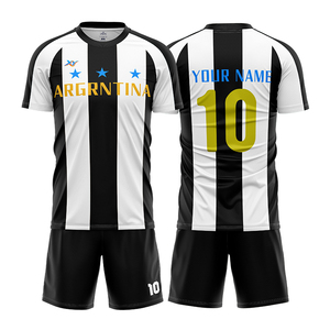 Set Personalizzato di Maglie da Calcio a Righe con Design Argentina, Kit da Calcio Sublimato con Nome e Numero Personalizzati per Eventi Sportivi di Squadra - Product Image 5