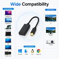 Adaptateur Mini USB vers HDMI 4K avec sortie CC et cordon plaqué or pour MacBook Pro/Air/Surface Pro 3/4