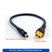 Câble adaptateur Doingwin DC5521 12AWG en cuivre pur DC5521 mâle vers XT60 femelle à courant élevé pour alimentation de batterie Lipo de drone RC FPV