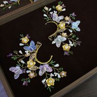 Anting-anting jepit kupu-kupu bunga gaya Tionghoa baru tanpa tindik, mutiara, untuk pernikahan, ulang tahun, perhiasan wanita