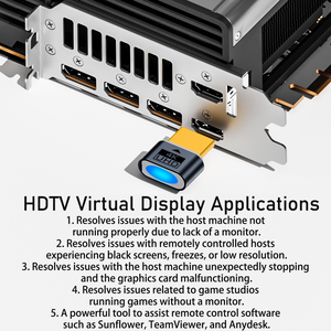Adaptador de Enchufe Ficticio HDMI con Indicador para PC, Laptop y TV, con Audio 4K HD, Pantalla Virtual y Gráficos de Simulación - Product Image 3