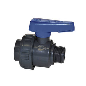 Robinet à bille en PVC à écrou unique, filetage mâle-femelle 1/2 pouce, pour contrôle d'irrigation - Product Image 1