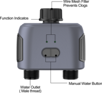 Katup Air Timer Mekanis Dual-Path Pintar dengan Remote Control Tahan Air IP55 Pengaturan 6 Jam Daya Tahan Baterai 6 Bulan