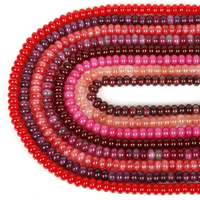 Perles de pierre naturelle 5x8mm, tourmaline rouge, agate, jaspe, pierres précieuses fuchsia, perles rondes pour la fabrication de bijoux, accessoires de bricolage, bracelets
