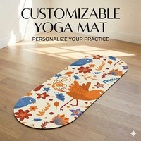Tapis de yoga et de Pilates en PU imprimé avec logo personnalisé, extra épais (4-6 mm), antidérapant, écologique, nouveau design, collection 2026, offre spéciale