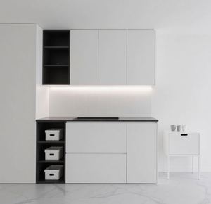 Armoires de cuisine SANTOPOVA de style minimaliste, blanc brillant, éclairage LED dissimulé - Product Image 2