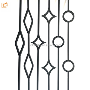 Vente <span class=keywords><strong>en</strong></span> gros carré décoratif intérieur noir 1/2 "* 44" broches d'escalier <span class=keywords><strong>en</strong></span> <span class=keywords><strong>fer</strong></span> <span class=keywords><strong>forgé</strong></span> à simple et double <span class=keywords><strong>cercle</strong></span> balustres d'escalier <span class=keywords><strong>en</strong></span> métal - Product Image 2