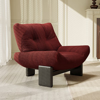   Fauteuil simple moderne en velours avec pieds en bois massif, confortable pour salon, hôtel, atelier, appartement, entrepôt
