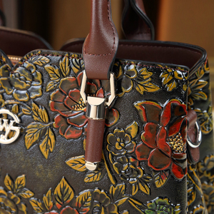 <span class=keywords><strong>Sac</strong></span> seau portable pour femme d'âge moyen gravé à la mode vintage - Product Image 4