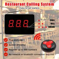 Système d'appel sans fil pour restaurants, cafés, pubs, aires de restauration, pizzerias, bistrots, boulangeries, fournisseur Chine, 433,92 MHz