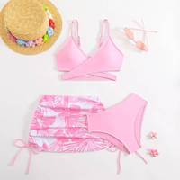 Burkinis personnalisables 3 pièces pour filles, multicolores, avec jupe de bain, séchage rapide, non toxiques