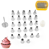 Großhandel 30-teiliges 430 Edelstahl Spritzdüsen-Set für Tortencreme, Dekorationswerkzeug in Box, Backzubehör