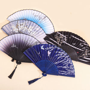 Affascinante Elegante Donna Moderna Fatto a Mano in Bambù di Seta 21cm Pieghevole per Borsa Tascabile Ventilatore con Manica in Tessuto per Danzare Matrimonio - Product Image 6