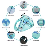 Gilet réfléchissant pour chien Bixiong Teddy, nouveau modèle pour petit chien, laisse de promenade respirante, rembourrage solide, style polyester, sangle de poitrine pour animaux de compagnie tendance