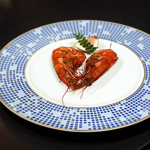 Vajilla de Porcelana China P&T para Hoteles de Lujo, Platos Redondos y Tazones con Borde Dorado Mosaico para Comidas Elegantes, Venta al por Mayor Integral - Product Image 6